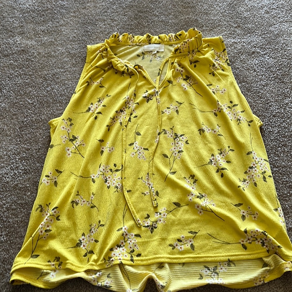 Yellow with flowers, tank top